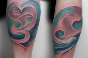VERY small shoulder tattoo. wave contained partly in a heart. Pastel. tattoo idea