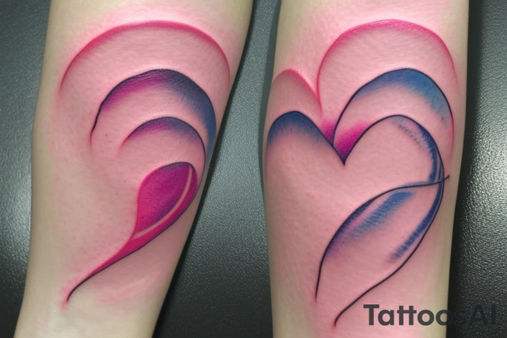 VERY small shoulder tattoo. wave contained partly in a heart. Pastel. tattoo idea