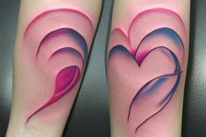 VERY small shoulder tattoo. wave contained partly in a heart. Pastel. tattoo idea