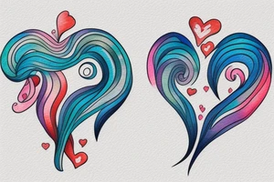 VERY small shoulder tattoo. flowing wave, heart shaped tattoo idea