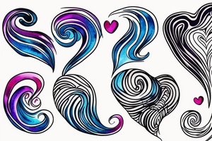 VERY small shoulder tattoo. flowing wave, heart shaped tattoo idea