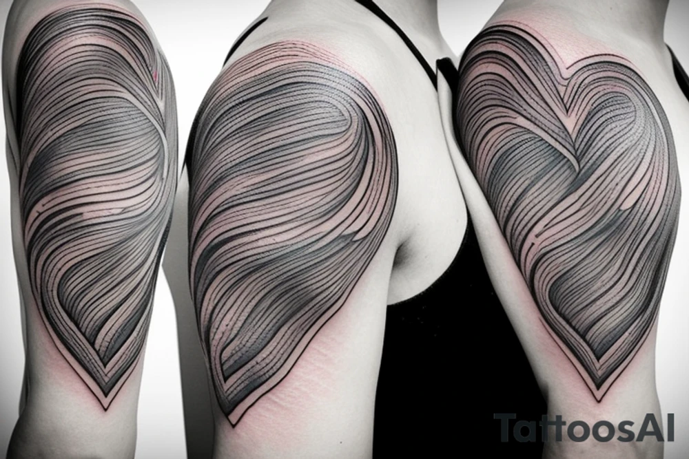 VERY small shoulder tattoo. flowing wave, heart shaped tattoo idea
