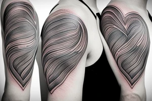 VERY small shoulder tattoo. flowing wave, heart shaped tattoo idea