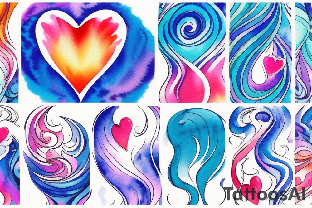 VERY small shoulder tattoo. flowing wave forming a heart tattoo idea