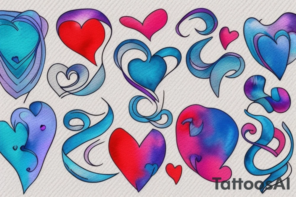VERY small shoulder tattoo. flowing wave forming a heart tattoo idea