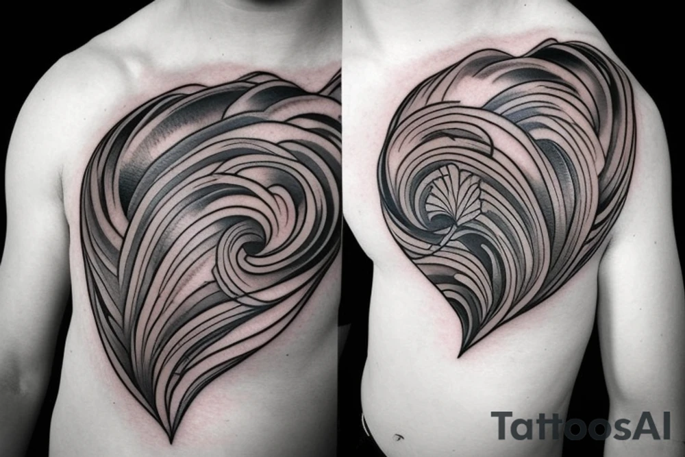 VERY small shoulder tattoo. flowing wave forming a heart tattoo idea