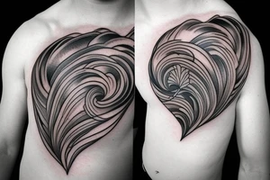 VERY small shoulder tattoo. flowing wave forming a heart tattoo idea