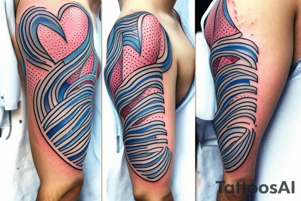 VERY small shoulder tattoo. flowing wave forming a heart tattoo idea