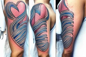 VERY small shoulder tattoo. flowing wave forming a heart tattoo idea