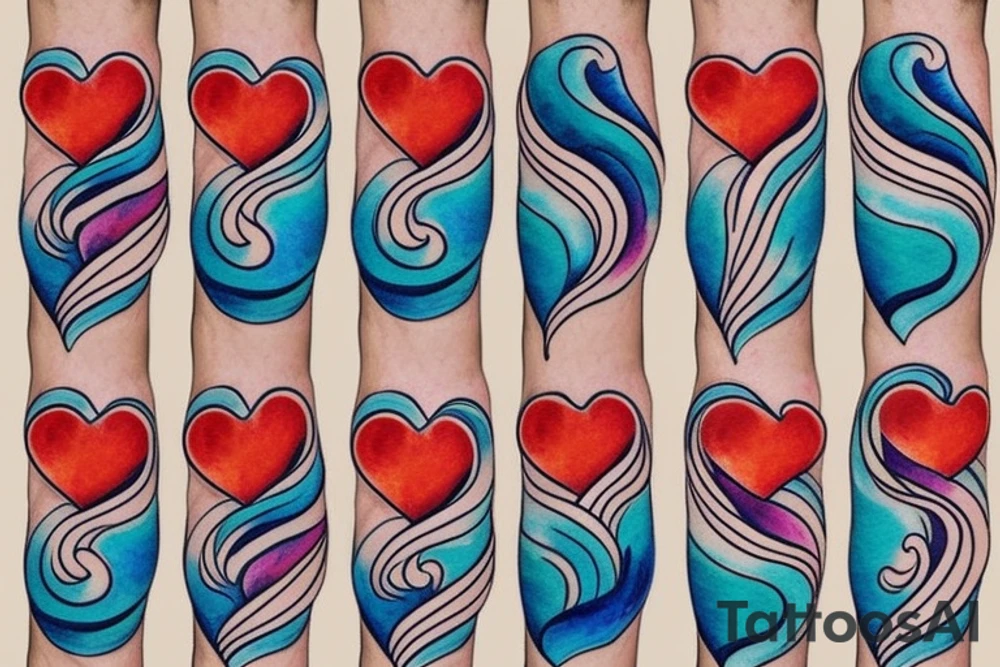 VERY small shoulder tattoo. flowing wave forming a heart tattoo idea