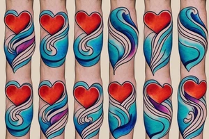 VERY small shoulder tattoo. flowing wave forming a heart tattoo idea