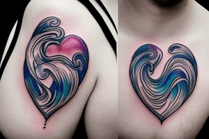VERY small shoulder tattoo. flowing wave forming a heart tattoo idea