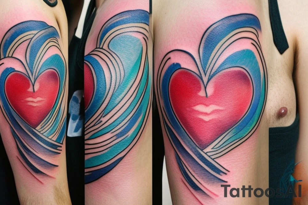 VERY small shoulder tattoo. flowing wave forming a heart tattoo idea