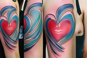 VERY small shoulder tattoo. flowing wave forming a heart tattoo idea