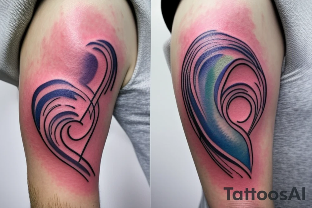 VERY small shoulder tattoo. flowing wave forming a heart tattoo idea