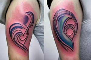 VERY small shoulder tattoo. flowing wave forming a heart tattoo idea