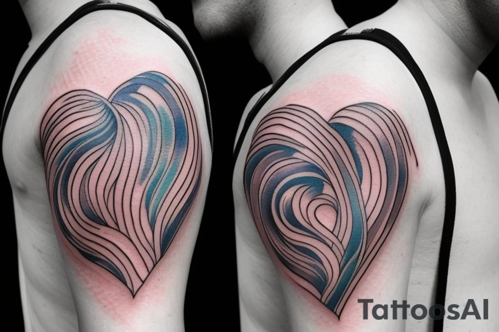 VERY small shoulder tattoo. flowing wave forming a heart tattoo idea