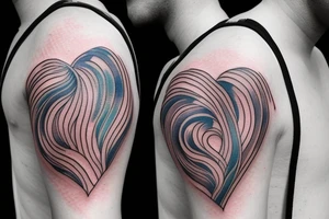 VERY small shoulder tattoo. flowing wave forming a heart tattoo idea