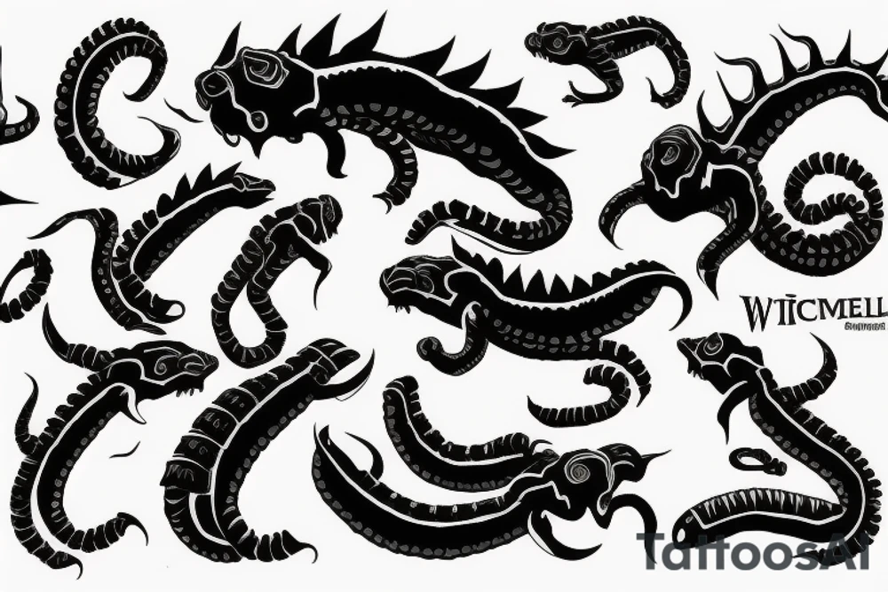 gothic centipede tattoo idea