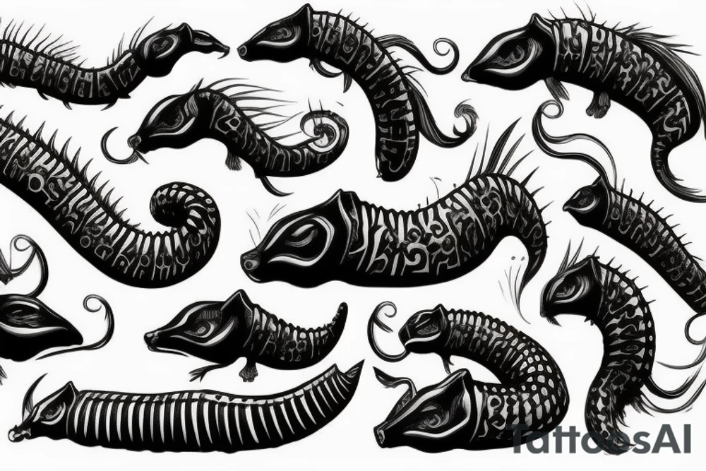 gothic centipede tattoo idea