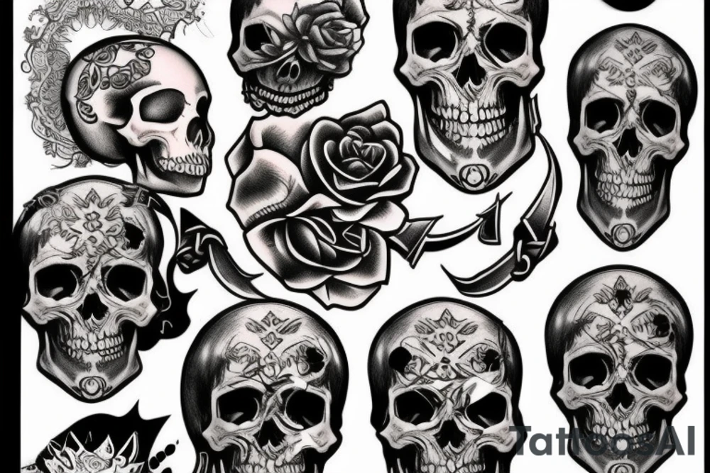 gothic skull tattoo idea