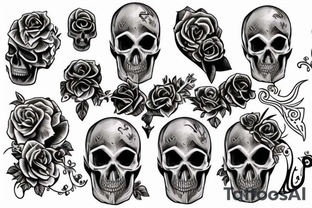gothic skull tattoo idea