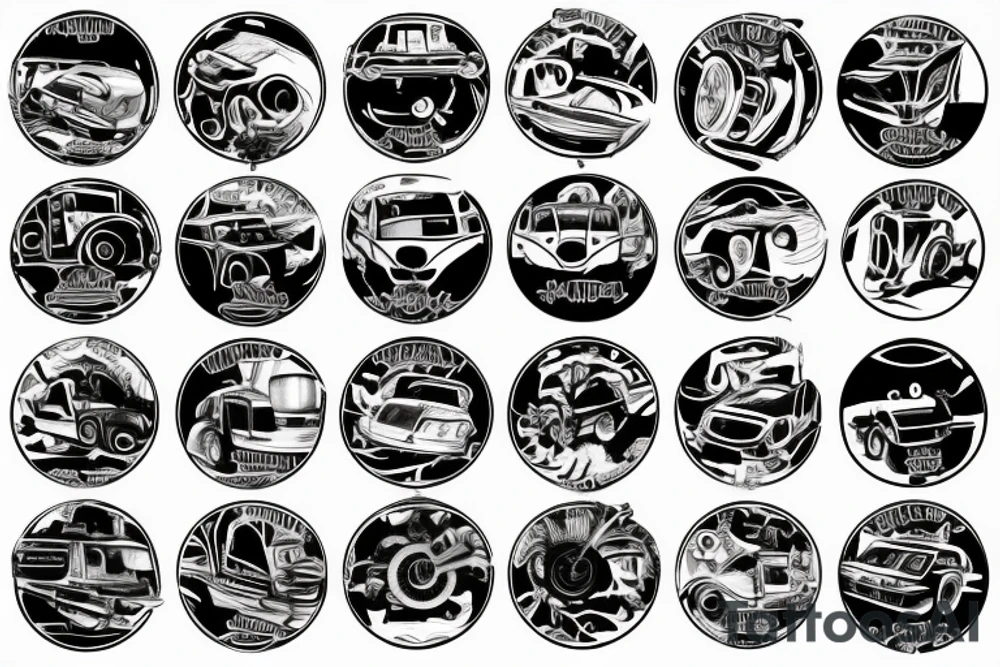 Sleeve tattoo of my cars tattoo idea