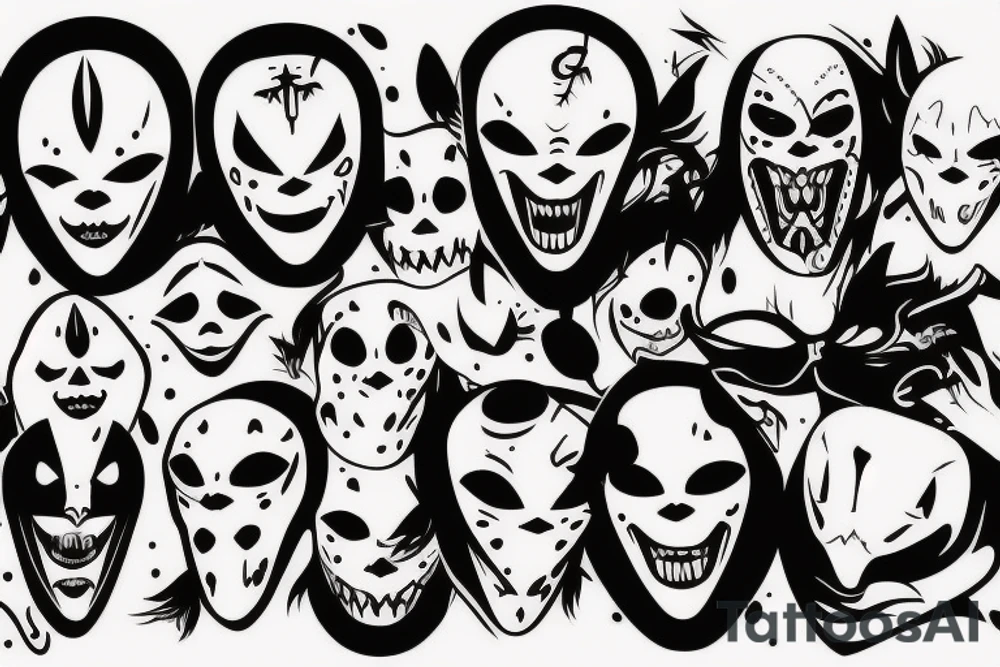 The actual mask from the movie 'Scream' tattoo idea