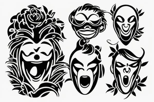 Scream mask with bonsai tree around it tattoo idea