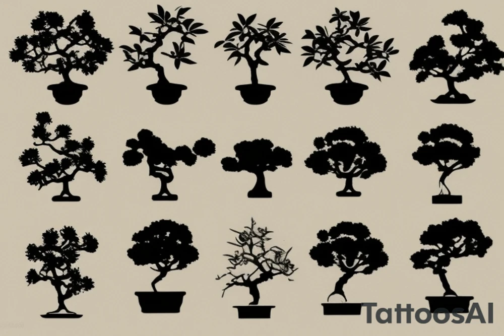 small, cute bonsai tree tattoo idea