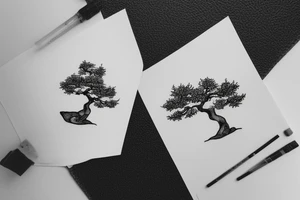 small, cute bonsai tree tattoo idea