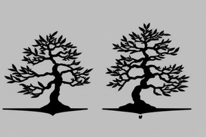 small, cute bonsai tree outline tattoo idea