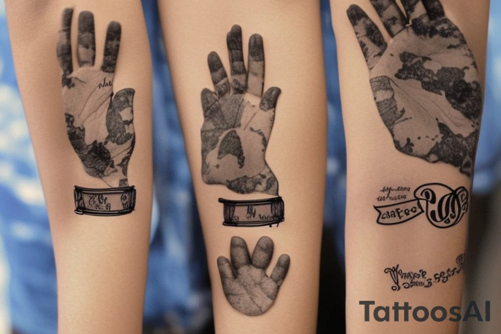 i want a sleeve on my left arm that memorializes my lost pets and family members i want my hand and wrist to be flames and stars and going up my arm will be music notes and pawprints as well as a few personal thing to remember my mom dad foster dad and my son. it could be their names or just somethingthe that they loved my mom loved being a music director my dad loved 57 ford Fairlane and my foster dad loved horse races and my son loved to play video game my lost pets there have been 2 dogs and 7 cats so thats what the paw prints are for tattoo idea