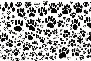 lots of basic stars and hearts and music notes and kitty paw prints and 2 larger paw prints done in full color with lots of color and full left arm tattoo idea