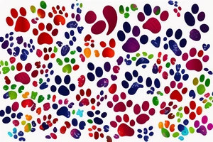 lots of basic stars and hearts and music notes and kitty paw prints and 2 larger paw prints done in full color with lots of color and full left arm 
music notes tattoo idea