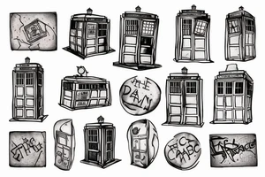 TARDIS with Don't Panic in white graffiti on the side. tattoo idea