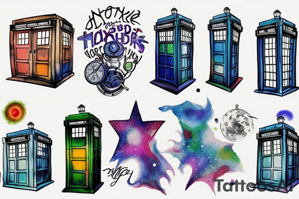 TARDIS Hitch hiker's guide to the Galaxy tattoo idea