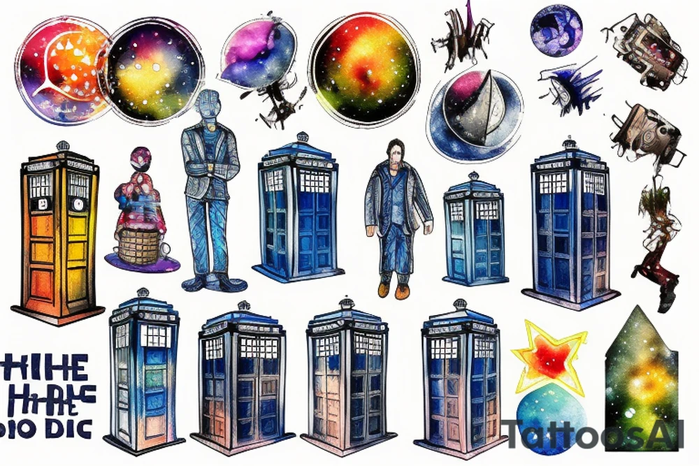TARDIS Hitch hiker's guide to the Galaxy tattoo idea