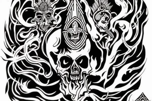 The god of death holding an ace of spades tattoo idea
