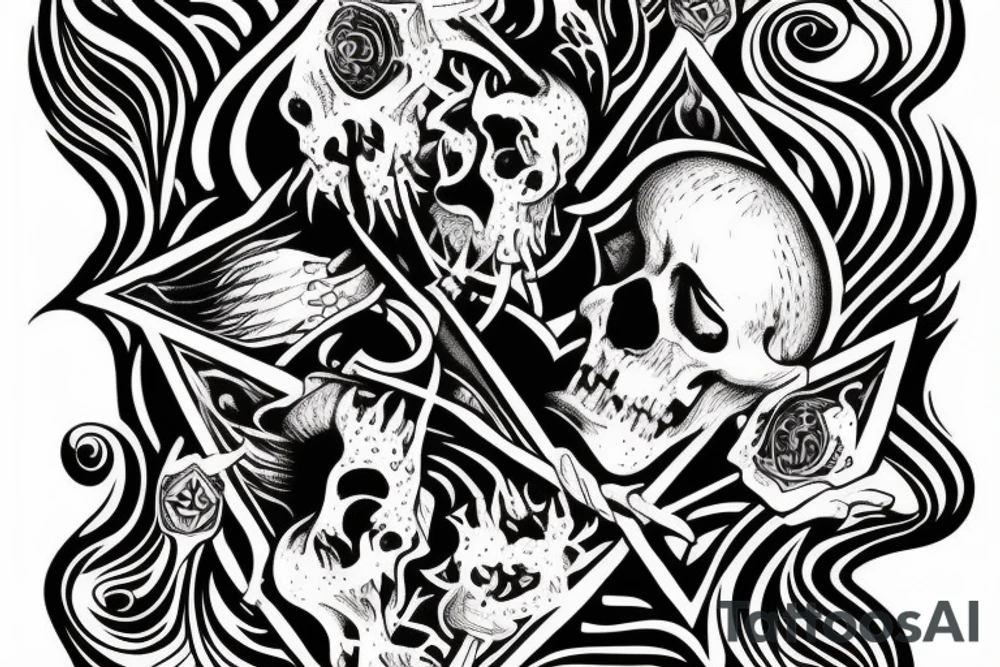 The god of death holding an ace of spades tattoo idea