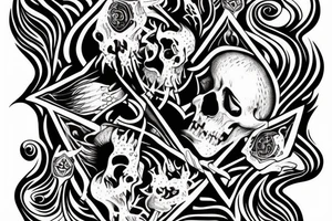 The god of death holding an ace of spades tattoo idea