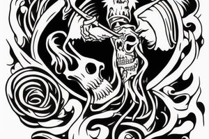 The god of death holding an ace of spades tattoo idea