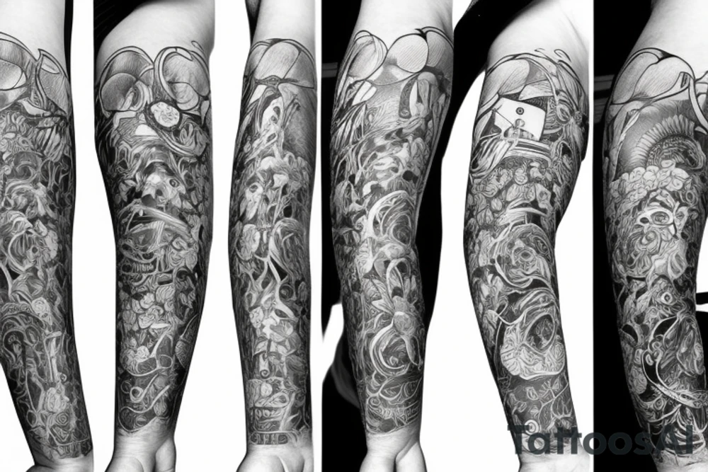 Full arm tattoo for how far I've gone in life tattoo idea