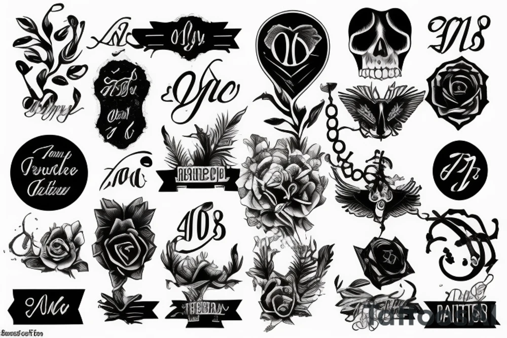 two sons names and date of birth tattoo idea