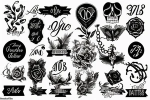 two sons names and date of birth tattoo idea
