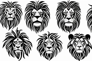 Male lion and 2 cubs father and sons tribute tattoo idea