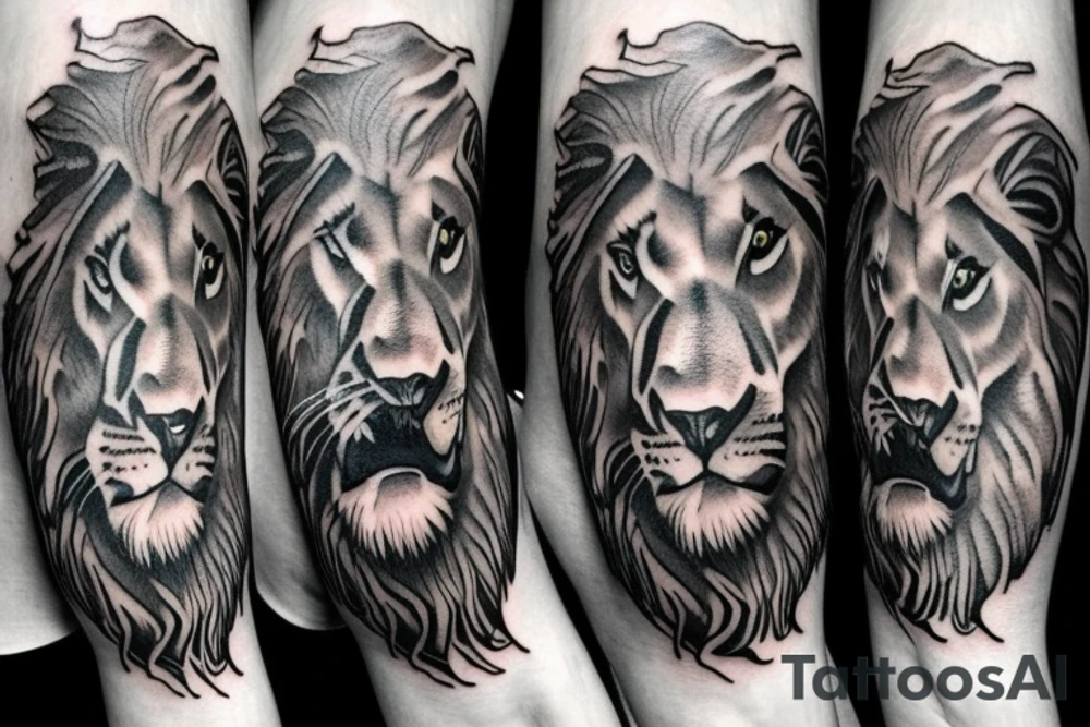 Male lion and 2 cubs tattoo idea