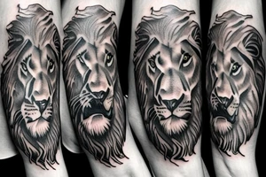 Male lion and 2 cubs tattoo idea
