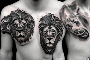Male lion and 2 cubs tattoo idea