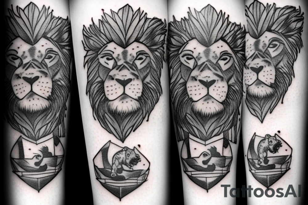 Lion and cubs tattoo idea